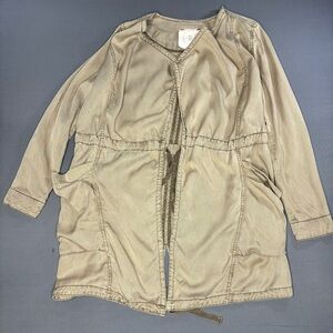 Anthropologie Jacket Women Extra Small Hei Hei Beige Morgan Drape Trench Utility